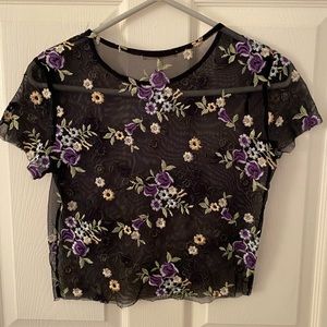 Urban Outfitters Sheer Floral Top
